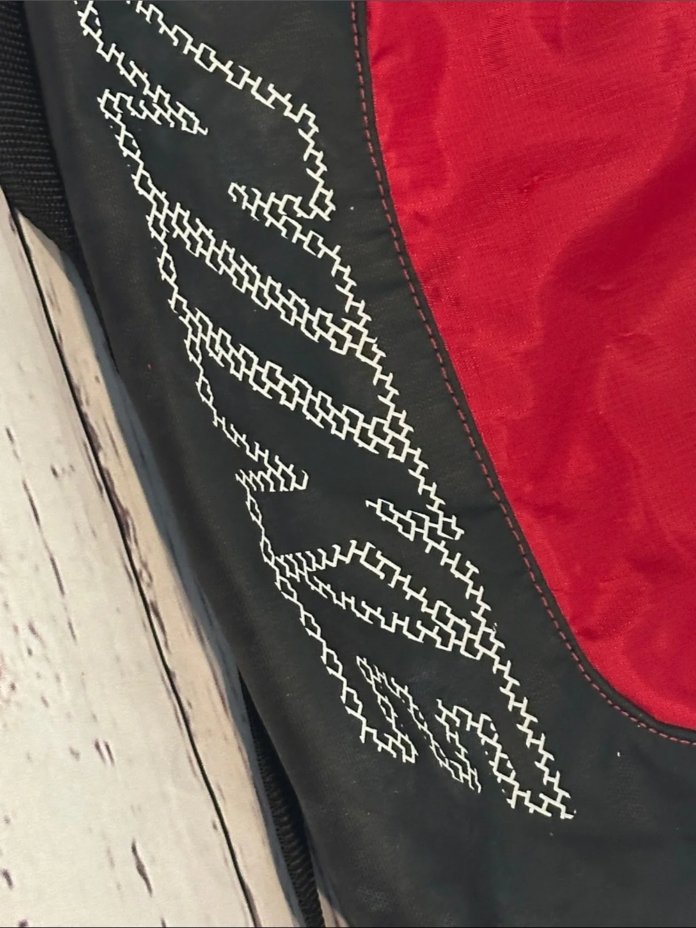 Nike Red and Black Drawstring Backpack with White Swoosh